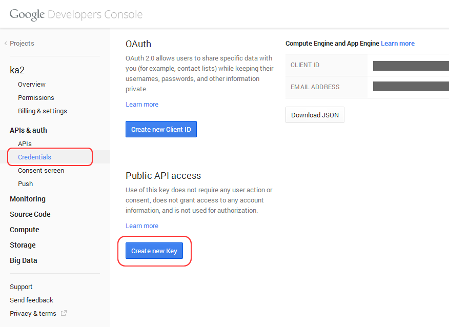 Google API Keyを新規作成する