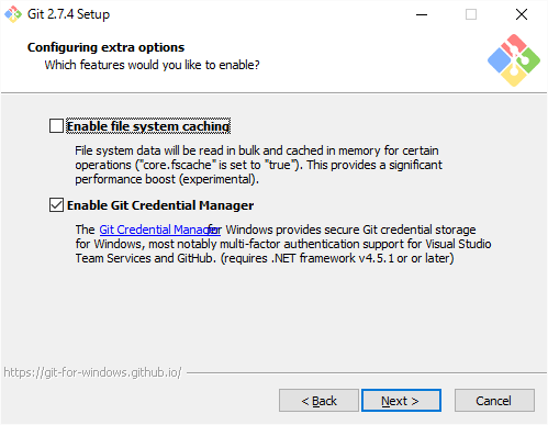 Configuring extra options